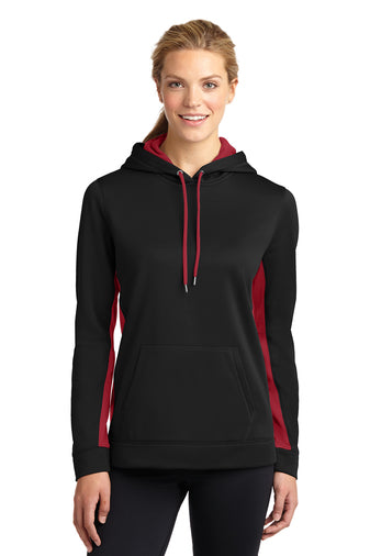 Sport-Tek® Ladies Sport-Wick® Fleece Colorblock Hooded Pullover