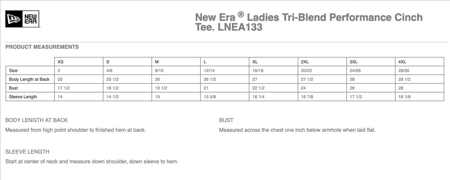 New Era ® Ladies Tri-Blend Performance Cinch Tee